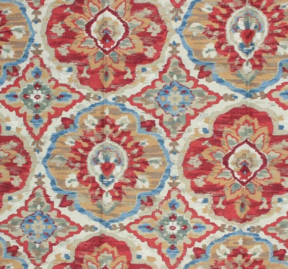 Red drapery fabric sale