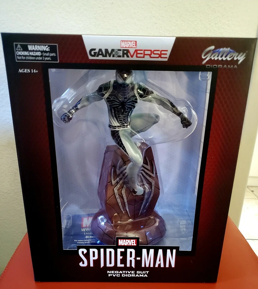 Spider-Man Playstation 4 Negativo Traje Versión Marvel Exclusivo Figura LE 3000 Foto 3 de 4