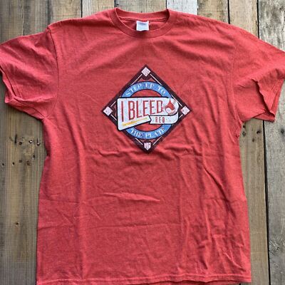 I Bleed Red Step Up To The Plate Mens T-Shirt Size L
