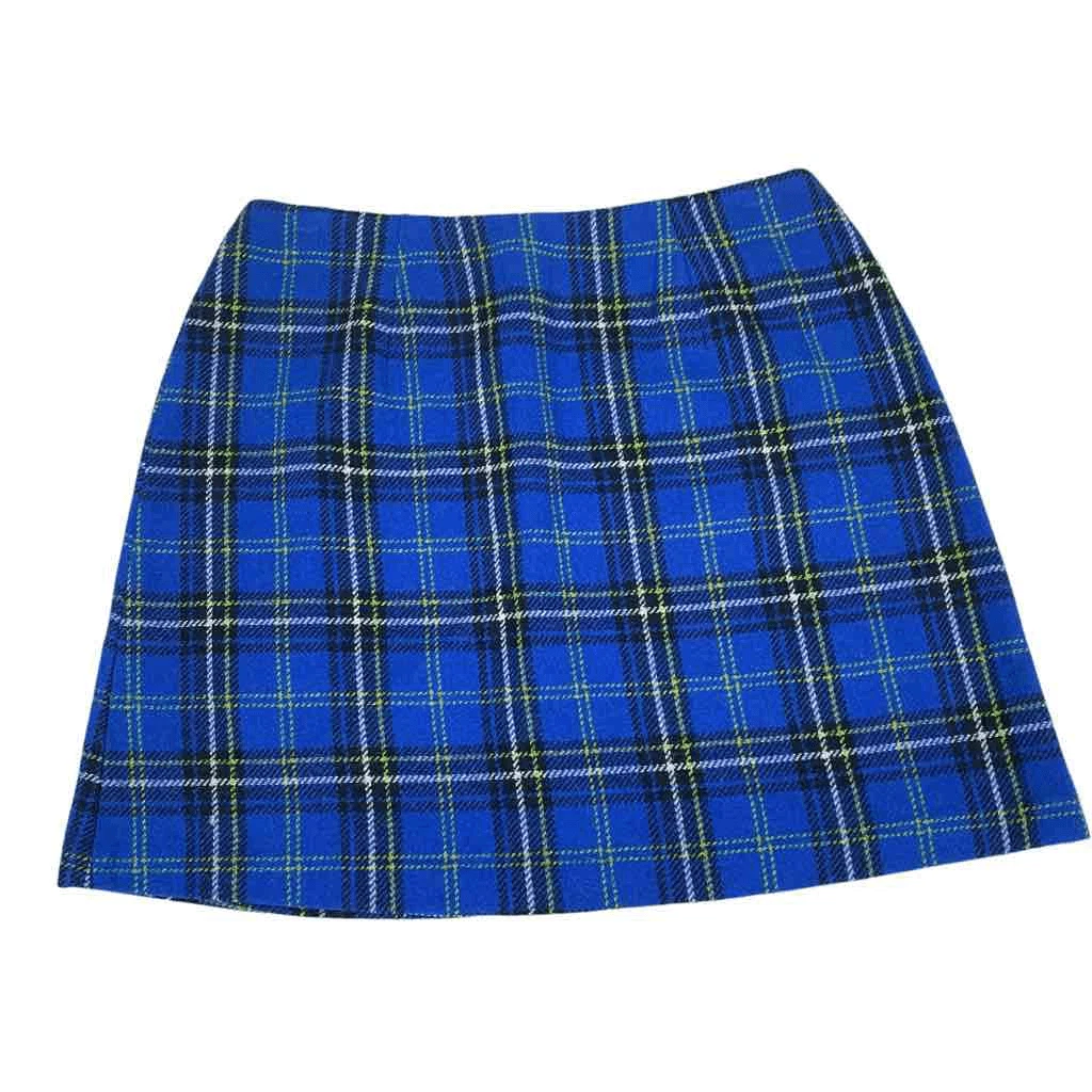 Lime green top plaid skirt
