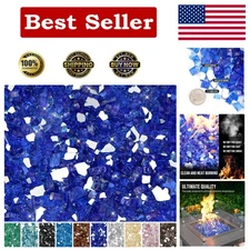 10-Pound Cobalt Blue Reflective Fire Glass - Stunning Heat Resistant Solution