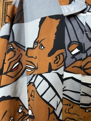 Vintage Platinum Fubu Fat Albert & Friends Button Up Shirt Sz 3XL