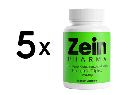 5 x Zein Pharma Curcumin Triplex, 500mg - 90 caps (444,42 EUR/kg)