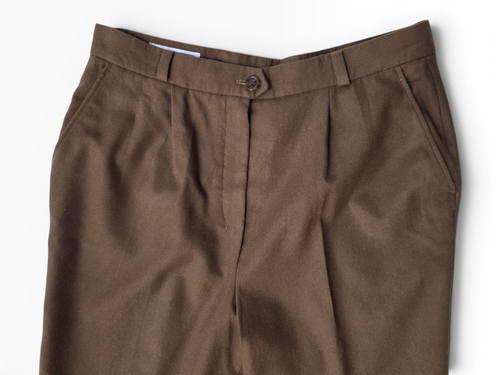 Burberrys of London pantalone donna vintage pura lana marrone taglia 44 - Foto 6 di 8