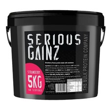 The Bulk Protein Company, SERIOUS GAINZ - Whey Powder 5kg, Strawberry 12.24 per kilo