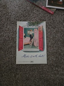 Make It With Sheets Cannon Mills Vintage Brochure 1952 Booklet Illustrated