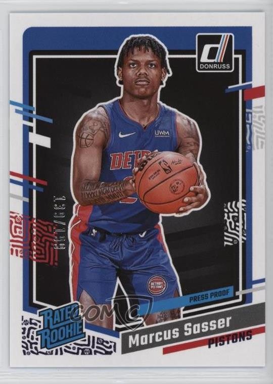2023 Panini Donruss Rated Rookie Purple Press Proof /199 Marcus Sasser #222 12b7