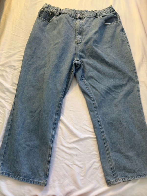 SHEIN Women’s Light Wash Blue Denim Straight Jeans Relaxed Fit Plus 3XL