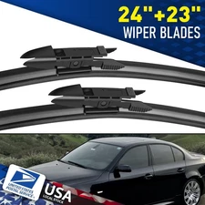 24"+23"Black Windshield Wiper Blades Top Lock Premium Hybrid silicone All Season