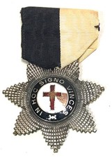 Freemason Masonic In Hoc Signo Vinces Enamel Star Lapel Pin & Ribbon