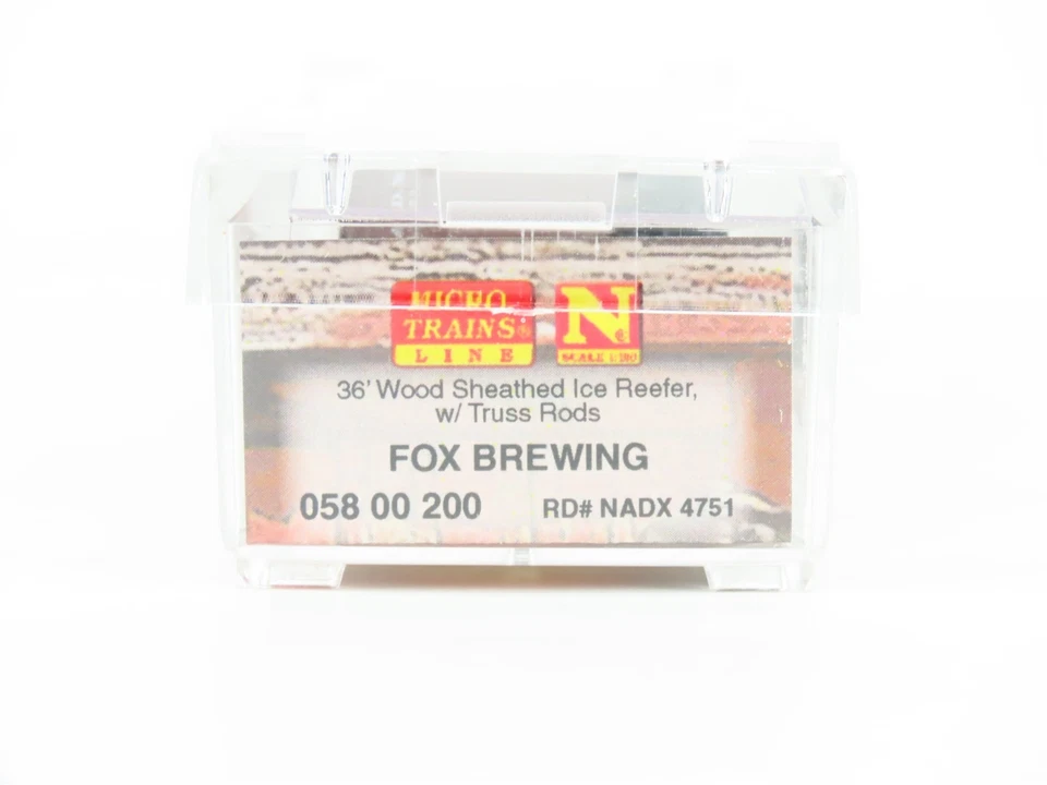 N Scale Micro-Trains MTL 05800200 NADX Fox Brewing 36' Wood Reefer #4751 - Image 4 of 4