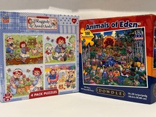 5x Kids Puzzles ANIMALS OF EDEN / RAGGEDY ANN ANDY 100 Pieces COMPLETE CHESS
