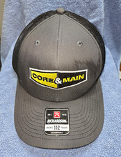Richardson Logo Trucker Hat Gray/Black Solid Mesh Back Adjustable One Size