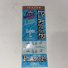 1997 NBA flu playoff FINALS GAME TICKET jazz BULLS 5th TITLE MVP JORDAN CLINCHER