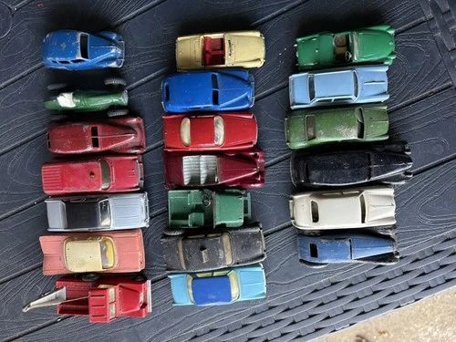 A Job Lot of  Various Original Vintage Dinky Corgi Commercials & Cars. Good Lot
