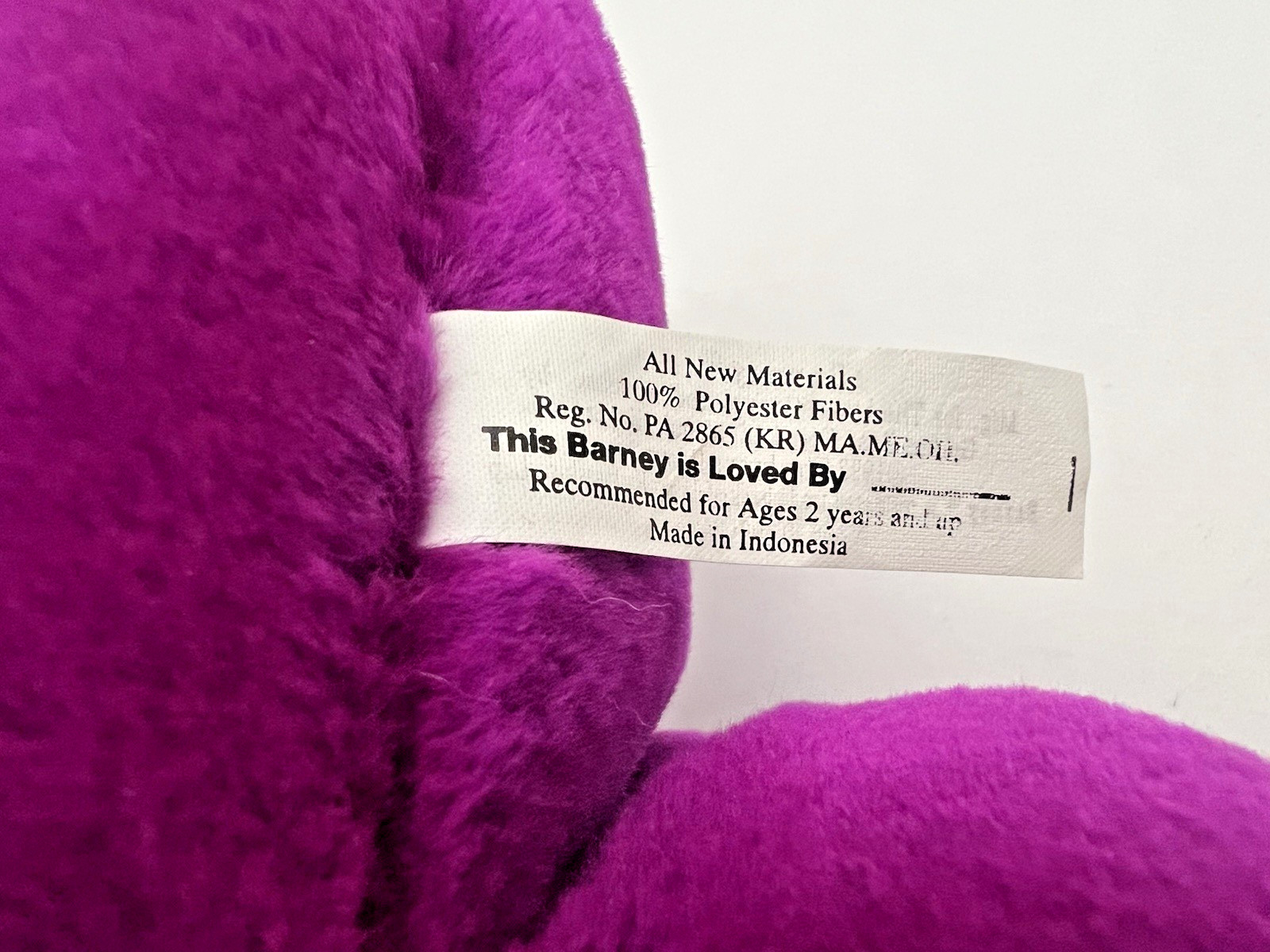 Vintage Barney the Dinosaur 12” Plush Purple Stuffed Animal Lyons Group 1992