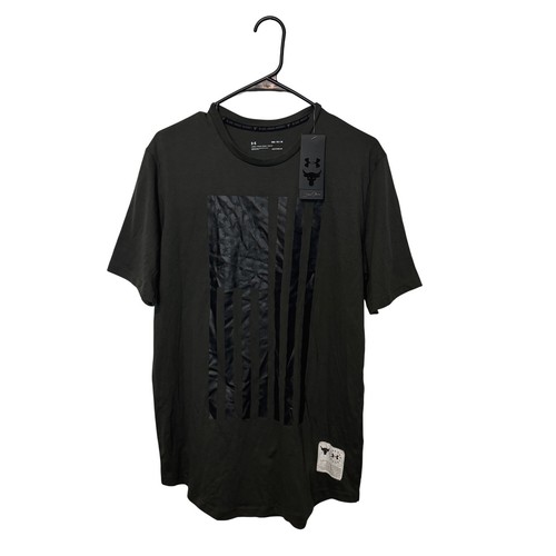 Under Armour Project Rock T-Shirt Mens Medium Green Freedom Flag Veterans Day - Picture 1 of 10