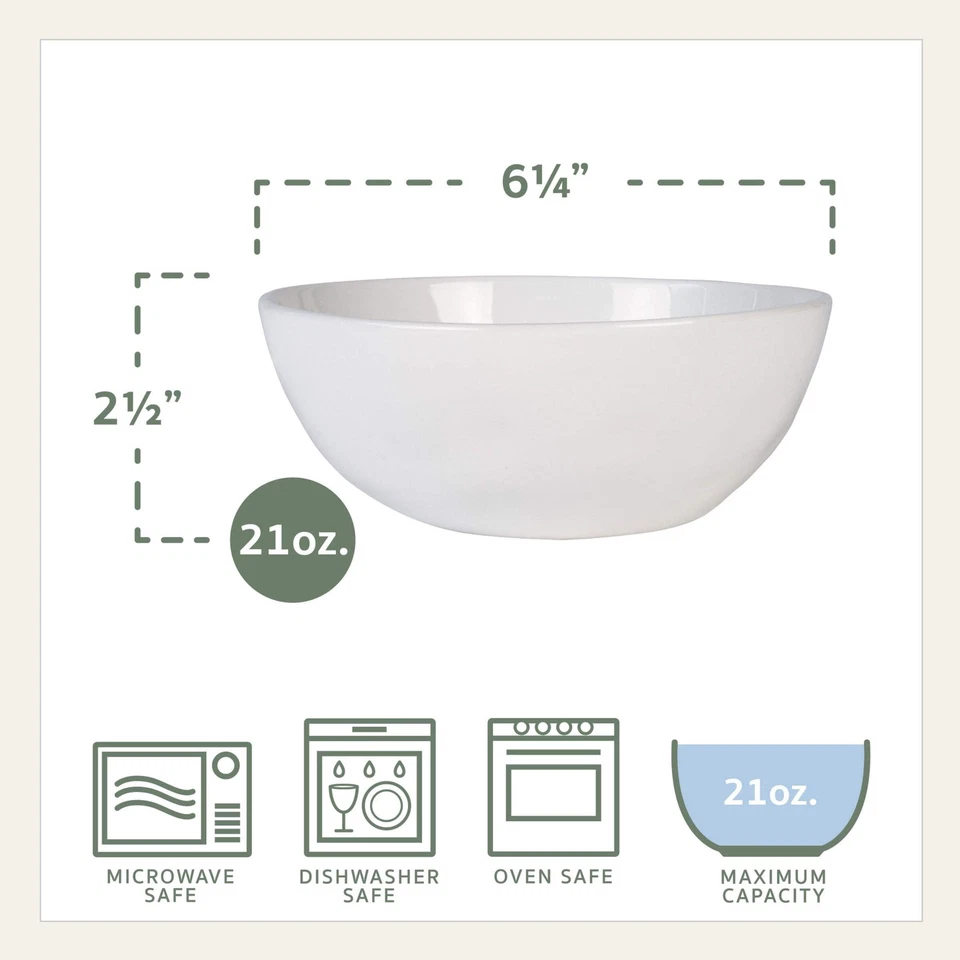 Everyday White by Fitz and Floyd Organic 21 Ounce Soup Cereal Bowls, Set of 4 - Image 3 of 4