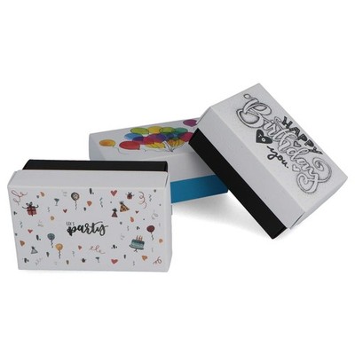 Colourful Box Set Birthday Colouring Box. Size M 3 Motive