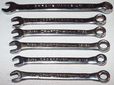 Vintage Craftsman 5pc Combination Box Open End Wrench Set Made in USA Ignition