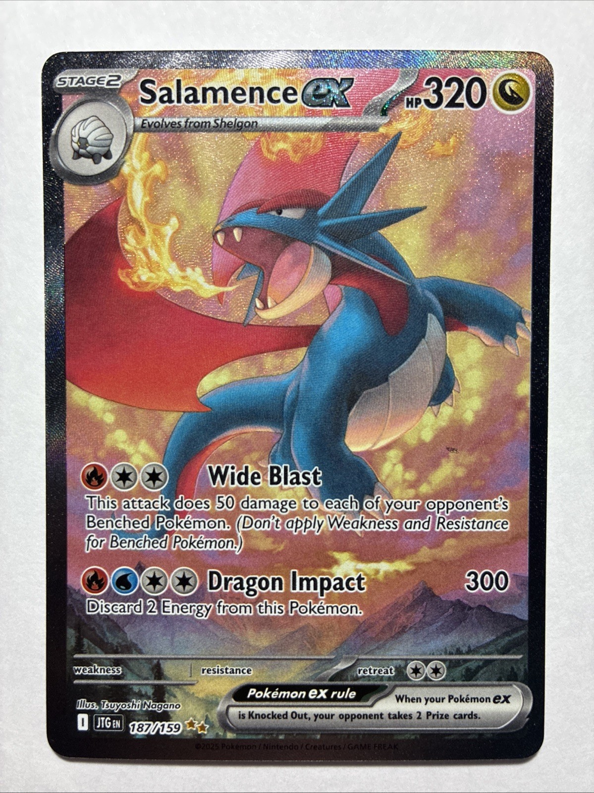 2025 Pokemon English Journey Together Salamence Ex #JTG EN 187/159 Full Art GU13