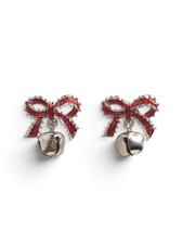 Bow Jingle Bell Drop Holiday Earrings
