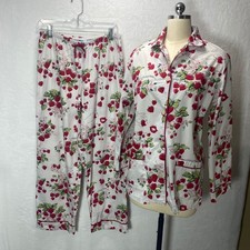 Nick Nora Pajama Set Strawberry Kisses Womens S Sleepwear Lounge PJ Comfy Cute