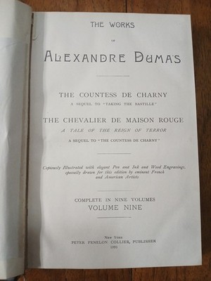 The Works of Alexandre Dumas Volume 9 (1893~Hardcover~Illustrated)