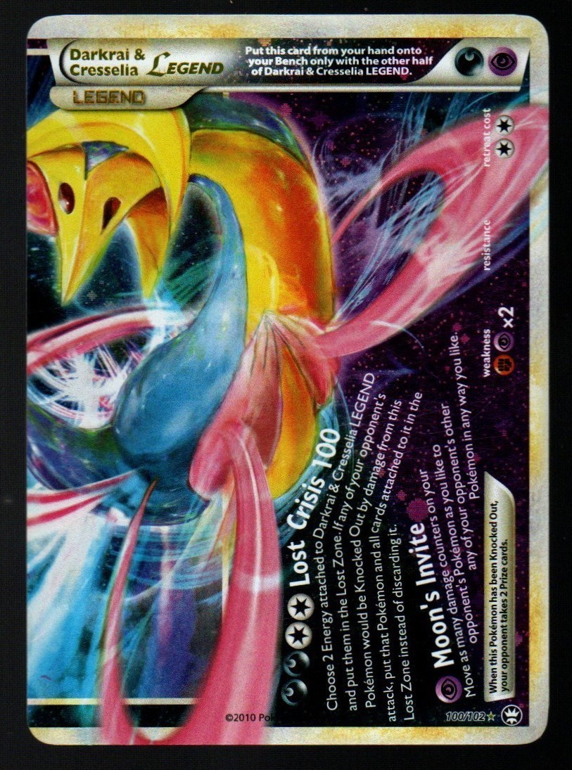 Pokemon Triumphant Darkrai & Cresselia Legend (Bottom) 100/102 Holo LP-NM