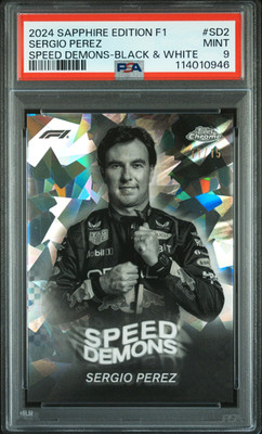 2024 Topps Formula 1 Sapphire SERGIO PEREZ Speed Demons B&W /15 #SD-2 PSA 9  SP