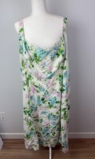 Old Navy 4X Plus Smocked Cami Linen Blend Floral Sundress Ivory Multi Cottage