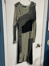 Cider Knit Sweater Dress Patchwork Distressed With Slit Sides Size 0XL
