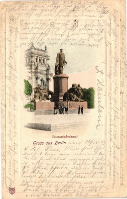Berlin Bismarck Monument Postcard Gruss Aus Berlin Posted Germany c1900s