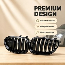 2stk Sport K�hlergrill f�r BMW 5er E60 E61 04-09 Doppelsteg Nieren Frontgrill