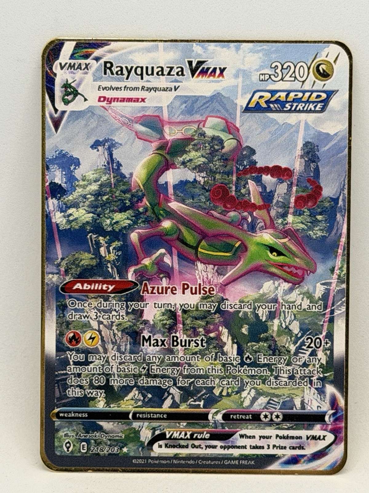 Pokemon Rayquaza Metallkarte Kind Geschenk Geburtstag Ostern Nikolaus