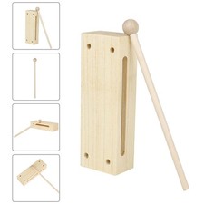 Wood Block Rhythm Percussion Musical Instrument for Kids with Mallet