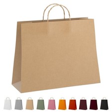 Brown Kraft Paper Shopping Bags with Handles 150 GSM 250 Count 16 x 6 x 12 in