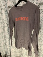 Burton Size Medium Long Sleeve T Shirt Heather Gray Snowboarding Skiing