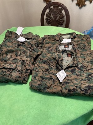 USMC Woodlands marpat  pants Medium -Long And Blouse (set) NWT