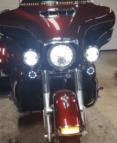 Eagle Lights 2" Harley LED Turn Signal Kit Halo DRL Rear 1156 Chrome Trim Ring - Picture 6 of 12