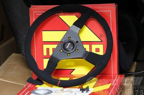 Universal MonteCarlo 14' Suede Leather Thickened Spoke Sport Steering Wheel - Foto 8 di 8