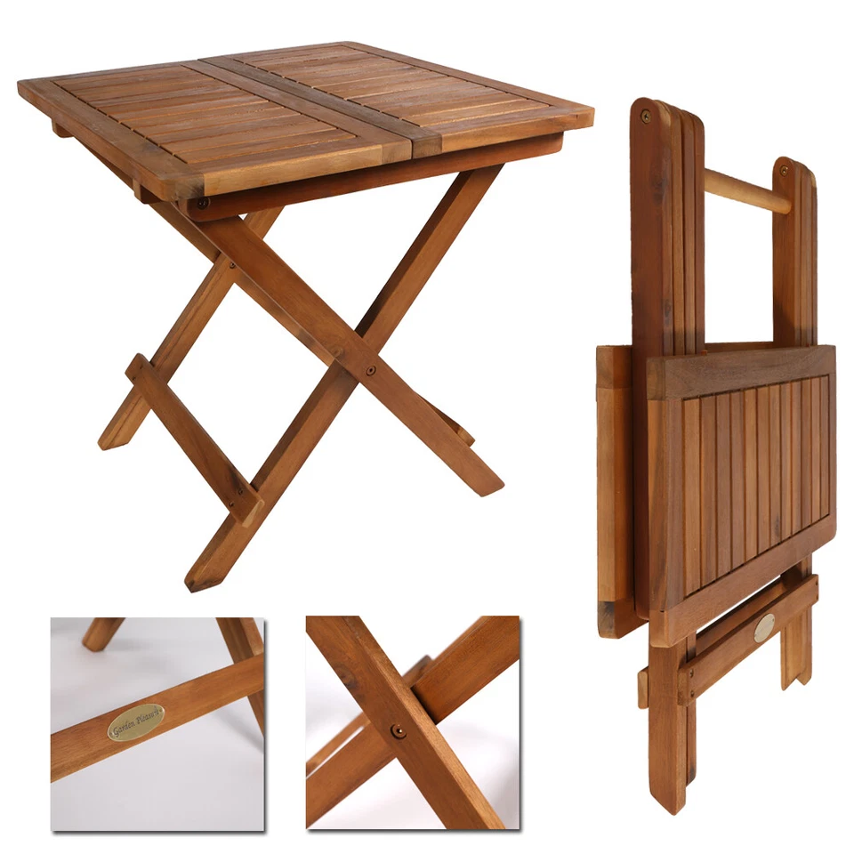 Garden Pleasure Cleveland Beistelltisch aus Holz, klappbar - 50cm, Braun (960301)