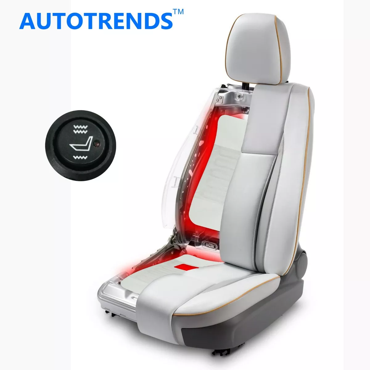 Autotrends Car Seat Heater Safety Alloy Heating Pad Universal Size 1 seat 2  Pads