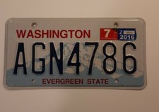 WASHINGTON LICENSE PLATE EVERGREEN STATE