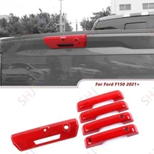 For Ford F150 2021+ Red Exterior Door Handle/Tailgate Handle Cover Trim Bezels
