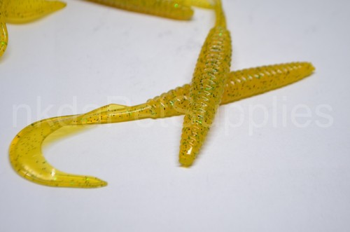 Curly Long Tail Worm 13cm Soft Quality Jelly Fishing Lures Swim Bait Jig Head - Picture 3 of 4