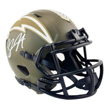 Shawne Merriman Signed Los Angeles Chargers Salute to Service Mini Football Helm
