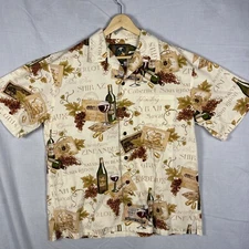 Vintage Koko Island Hawaiian Shirt Large Wine Theme Cotton Vacation