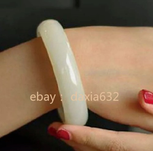 Natural 56-62mm hetian white Cyan Jade Jadeite Gemstone Bangle Bracelet Jewelry - Picture 2 of 4