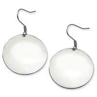 Stainless Steel Engravable Polished Discs Dangle Earrings (1.6in X 1.1in) on sale Stainless Steel Engravable Polished Discs Dangle Earrings (1.6in X 1.1in) on sale